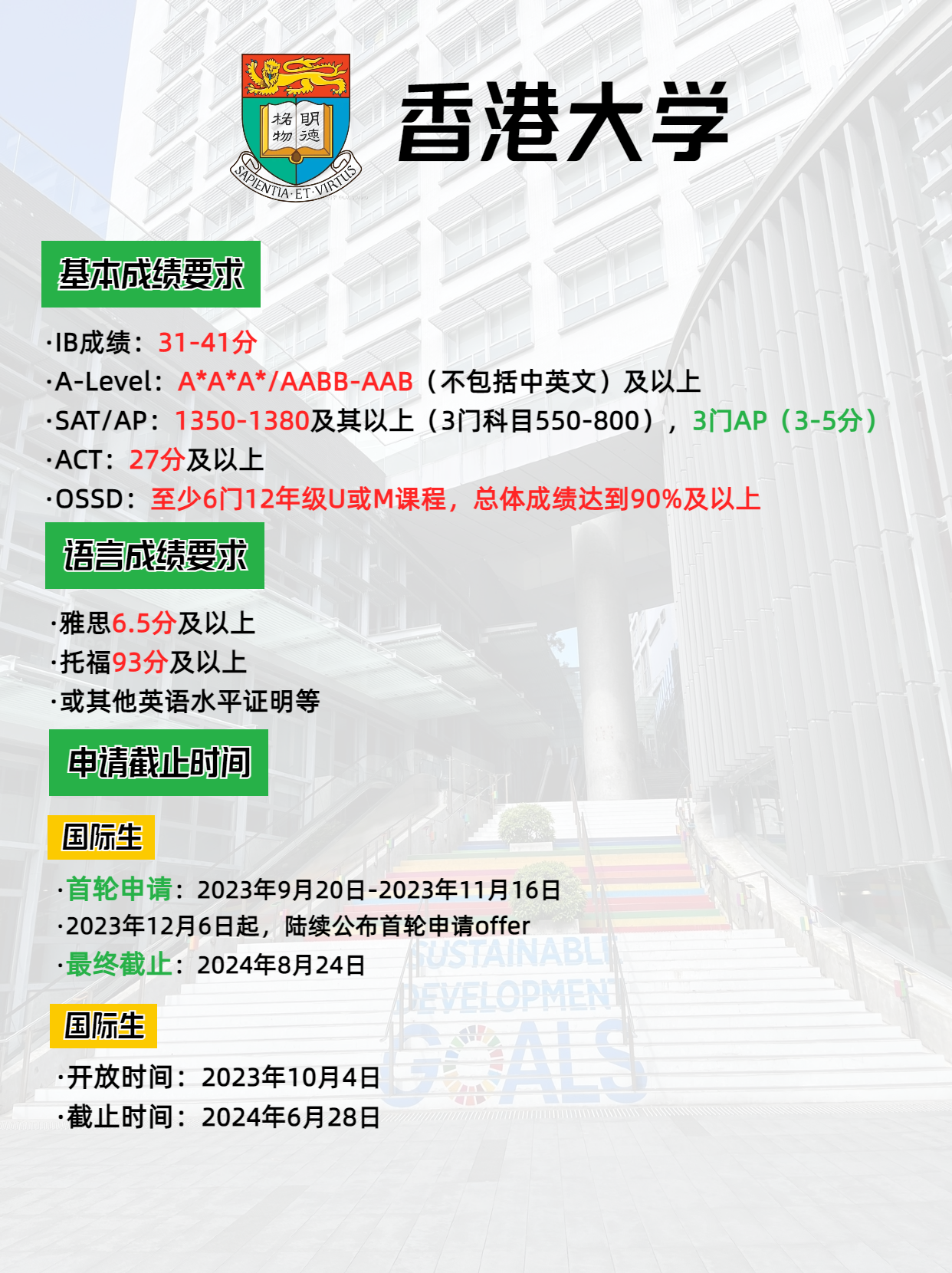 2024年香港大學(xué)本科申請(qǐng)要求、申請(qǐng)時(shí)間，別錯(cuò)過(guò)了申請(qǐng)哦
